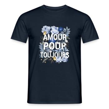 Amour Pour Toujours Saint Valentin - T-shirt homme - marine - Devant - AI Model Male 178 light (178cm)