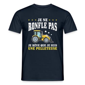 Engin de chantier Pelleteuse Ronfler - T-shirt homme - marine - Devant - AI Model Male 178 light (178cm)