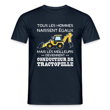 Meilleur Conducteur de Tractopelle - T-shirt homme - marine - Devant - AI Model Male 178 light (178cm)