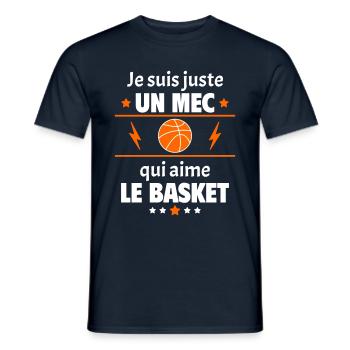 Juste un mec qui aime le basket, basketteur, noël - T-shirt homme - marine - Devant - AI Model Male 178 light (178cm)