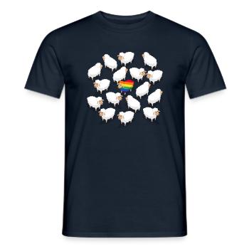 Rainbow Sheep - Men's T-Shirt - navy - Front - AI Model Male 178 light (178cm)