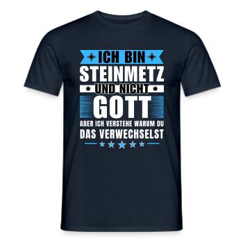Ich bin Steinmetz und nicht Gott - Männer T-Shirt - Navy - Vorne - AI Model Male 178 light (178cm)
