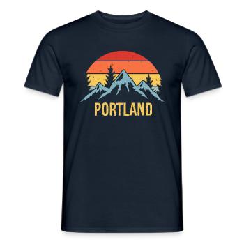 Portland - Männer T-Shirt - Navy - Vorne - AI Model Male 178 light (178cm)