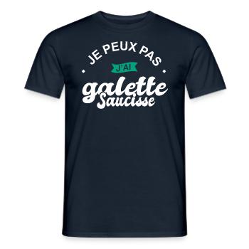 je peux pas j ai galette sausisse bretagne - T-shirt homme - marine - Devant - AI Model Male 178 light (178cm)