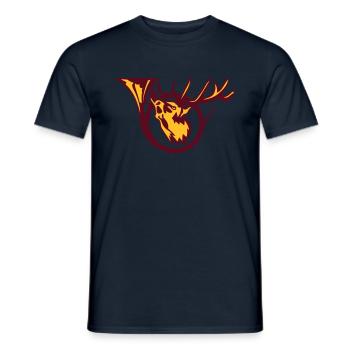 cerf logo cor de chasse hunt deer 1 - T-shirt homme - marine - Devant - AI Model Male 178 light (178cm)