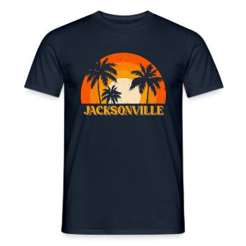 Jacksonville, Floride - T-shirt homme - marine - Devant - AI Model Male 178 light (178cm)