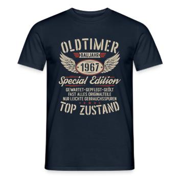 Oldtimer Baujahr 1967 Jahrgang Geburtstag Geschenk - Männer T-Shirt - Navy - Vorne - AI Model Male 178 light (178cm)