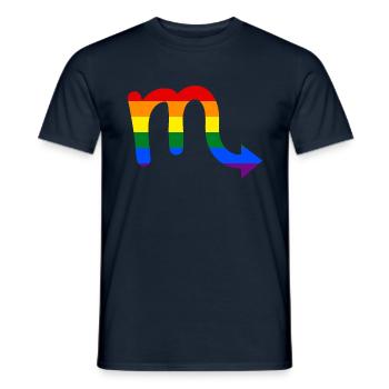 Signe du zodiaque Scorpion LGBT - T-shirt homme - marine - Devant - AI Model Male 178 light (178cm)