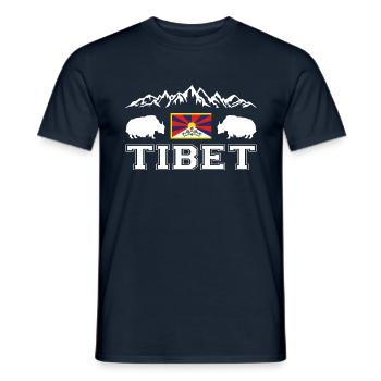 Tibet - T-shirt homme - marine - Devant - AI Model Male 178 light (178cm)
