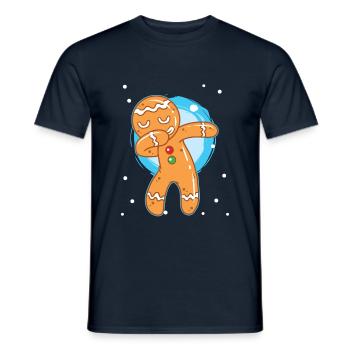 Weihnachten Lebkuchenmann Dab - Männer T-Shirt - Navy - Vorne - AI Model Male 178 light (178cm)