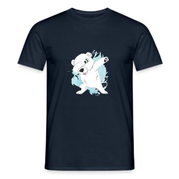 Christmas Polar Bear Dab Polar Bear Dabbing - Men's T-Shirt - navy - Front - AI Model Male 178 light (178cm)