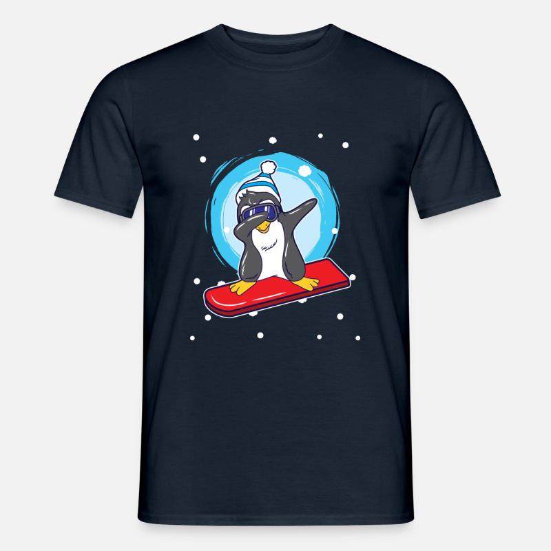 Snowboard Dab Pinguin Dabbing - Männer T-Shirt - Navy