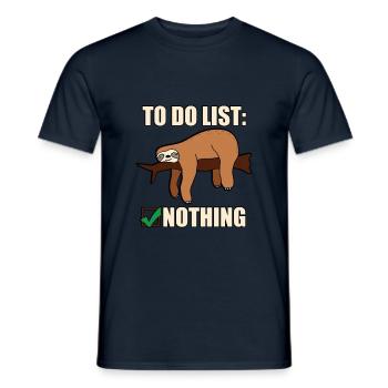 Sloth To Do List Nothing English - Men's T-Shirt - navy - Front - AI Model Male 178 light (178cm)
