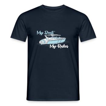 Motor boat My boat My rules English - Men's T-Shirt - navy - Front - AI Model Male 178 light (178cm)
