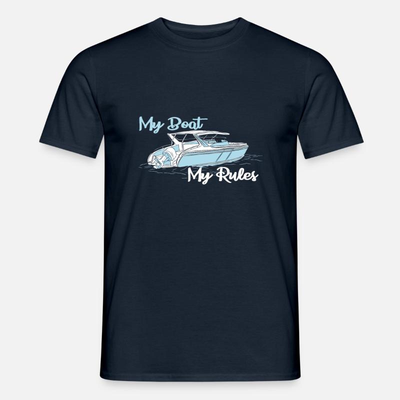 Motorboot Mein Boot Meine Regeln Englisch - Männer T-Shirt - Navy