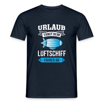 Luftschiff Urlaub fängt an - Männer T-Shirt - Navy - Vorne - AI Model Male 178 light (178cm)