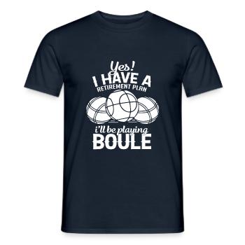 Régime de retraite Boule - T-shirt homme - marine - Devant - AI Model Male 178 light (178cm)