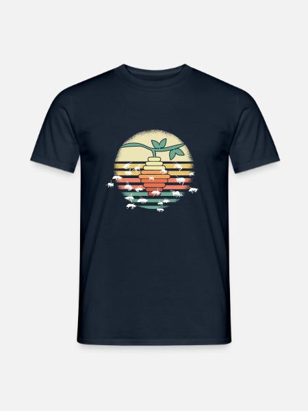 Essaim d'abeilles rétro - T-shirt homme - marine