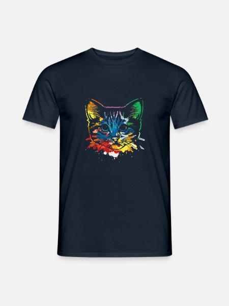 Cat pop art - Men's T-Shirt - navy