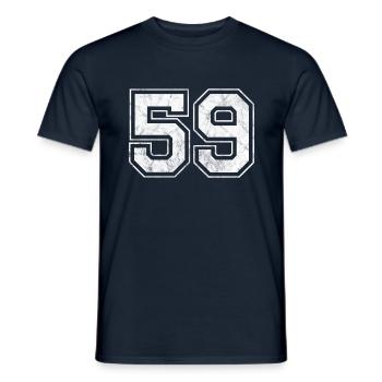 Number 59 - Men's T-Shirt - navy - Front - AI Model Male 178 light (178cm)