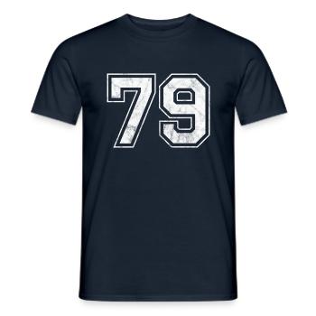 Anzahl 79 - Männer T-Shirt - Navy - Vorne - AI Model Male 178 light (178cm)