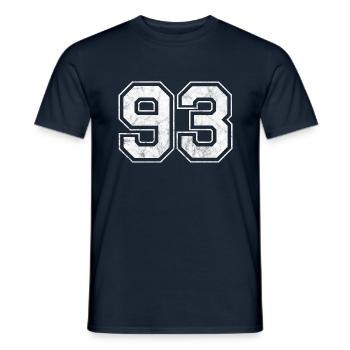 Numéro 93 - T-shirt homme - marine - Devant - AI Model Male 178 light (178cm)