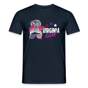 Virginia - Men's T-Shirt - navy - Front - AI Model Male 178 light (178cm)