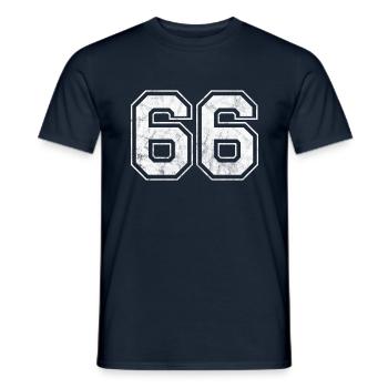 Anzahl 66 - Männer T-Shirt - Navy - Vorne - AI Model Male 178 light (178cm)