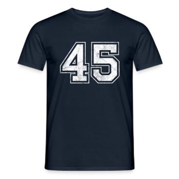 Anzahl 45 - Männer T-Shirt - Navy - Vorne - AI Model Male 178 light (178cm)