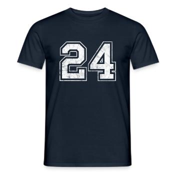 Number 24 - Men's T-Shirt - navy - Front - AI Model Male 178 light (178cm)