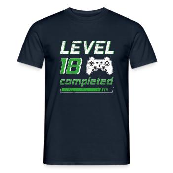 18 Birthday Gamer Level 18 completed Gift - Men's T-Shirt - navy - Front - AI Model Male 178 light (178cm)