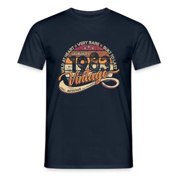 Vintage Retro Geburtstag Januar 1983 - Männer T-Shirt - Navy - Vorne - AI Model Male 178 light (178cm)