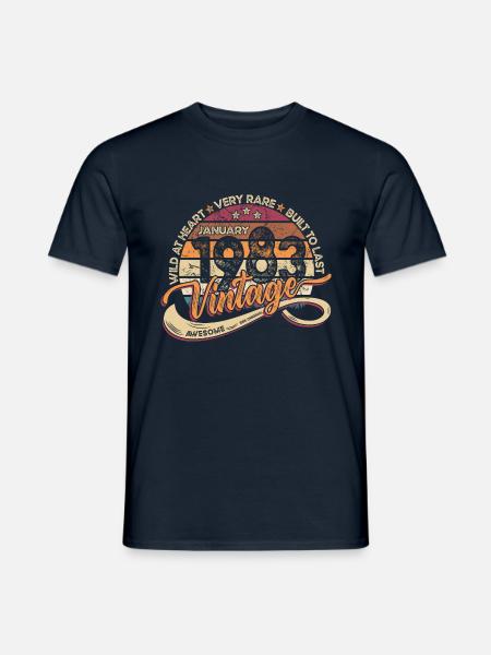 Vintage Retro Geburtstag Januar 1983 - Männer T-Shirt - Navy