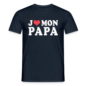 Cadeau papa j aime mon papa - T-shirt homme - marine - Devant - AI Model Male 178 light (178cm)
