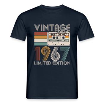 Vintage 1967 Vintage Born Anniversaire Rétro - T-shirt homme - marine - Devant - AI Model Male 178 light (178cm)