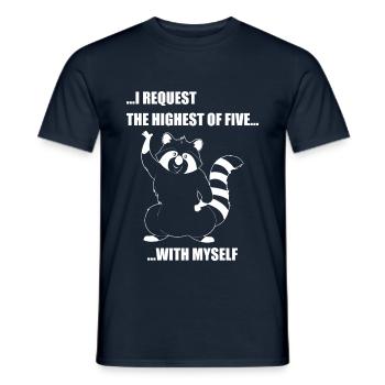 ... I REQUEST THE HIGHEST OF FIVE ... - Men's T-Shirt - navy - Front - AI Model Male 178 light (178cm)