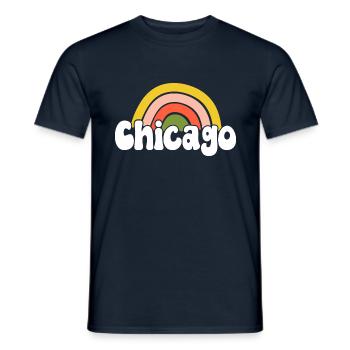 Chicago 70s Hippie - Men's T-Shirt - navy - Front - AI Model Male 178 light (178cm)