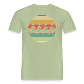 Sunset Rowing Team - Men's T-Shirt - sage - Front - AI Model Male 178 light (178cm)