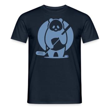Panda Eishockey Spieler Silhouette - Männer T-Shirt - Navy - Vorne - AI Model Male 178 light (178cm)