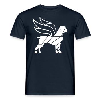 Rottweiler Angel with Wings Silhouette - Men's T-Shirt - navy - Front - AI Model Male 178 light (178cm)