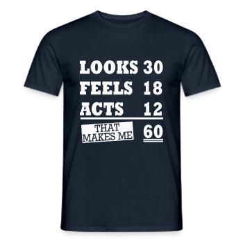 60 anniversaire rengaine 60 ans cadeau - T-shirt homme - marine - Devant - AI Model Male 178 light (178cm)