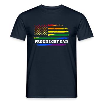LGBT Stolzer Vater - Männer T-Shirt - Navy - Vorne - AI Model Male 178 light (178cm)