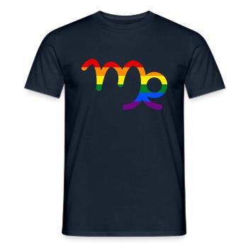 Signe du zodiaque Vierge LGBT - T-shirt homme - marine - Devant - AI Model Male 178 light (178cm)