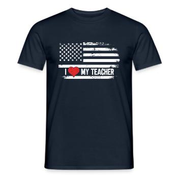 Ich liebe meine Lehrer - Männer T-Shirt - Navy - Vorne - AI Model Male 178 light (178cm)