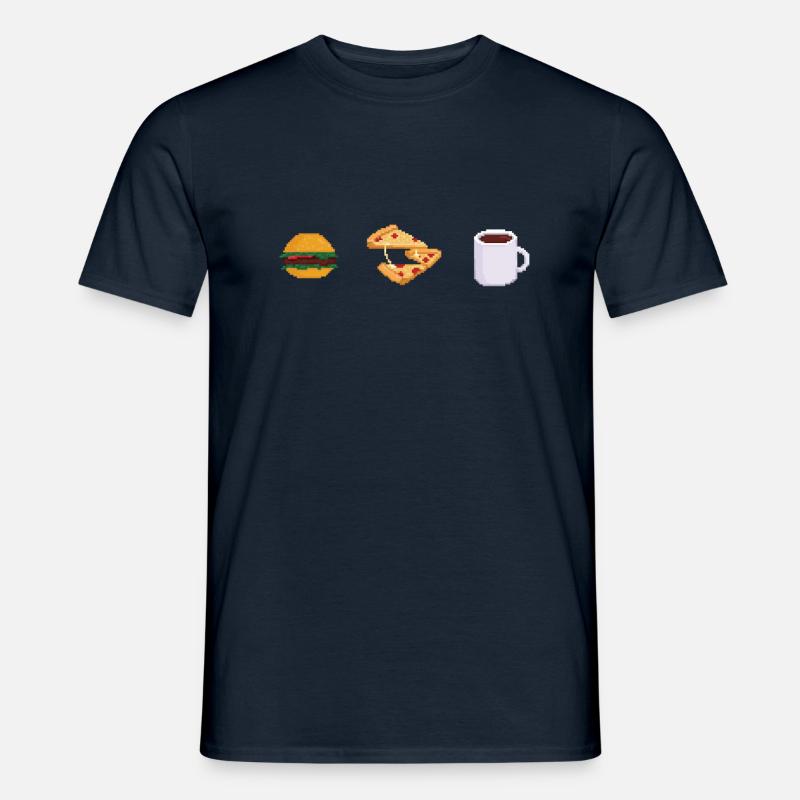 Pixel geeky Lebensmitteln - Männer T-Shirt - Navy