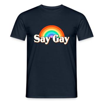 LGBT Say Gay - Men's T-Shirt - navy - Front - AI Model Male 178 light (178cm)
