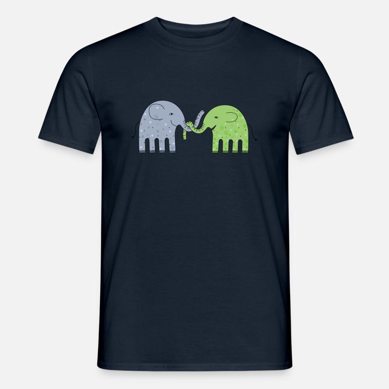 Elephant pair, elephants - Men’s T-shirt - navy
