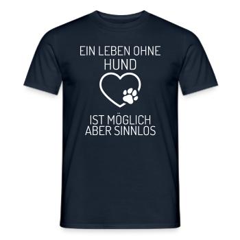 Ein Leben ohne Hund ist möglich - aber sinnlos - Männer T-Shirt - Navy - Vorne - AI Model Male 178 light (178cm)