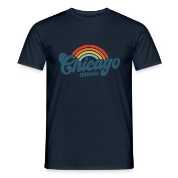 Chicago 70s Hippie - Men's T-Shirt - navy - Front - AI Model Male 178 light (178cm)