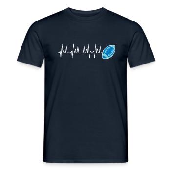 battement coeur rugby club supporter Montpellier - T-shirt homme - marine - Devant - AI Model Male 178 light (178cm)